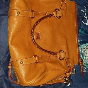 Dooney and Bourke bag, Tan with dark brown stitch